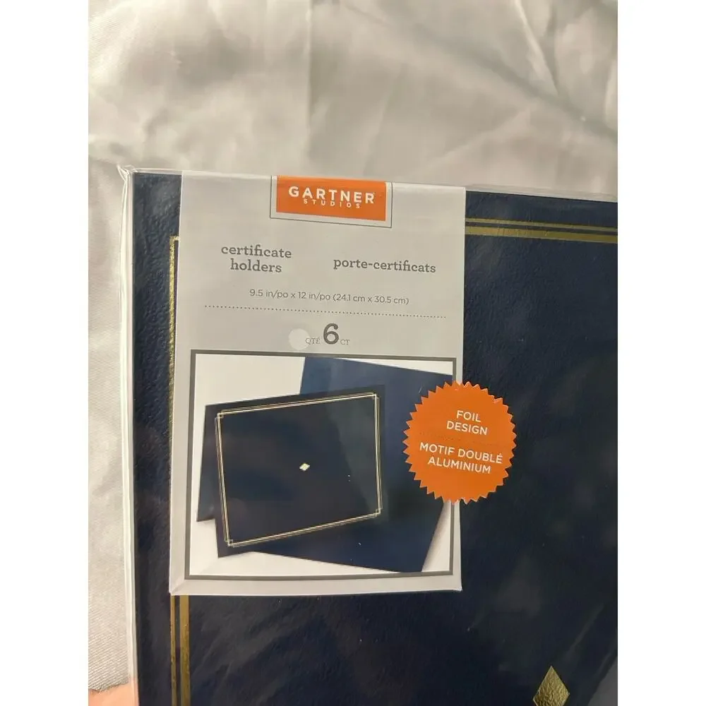 Gartner Studios Certificate 6 8.5 X 11 Blue with Gold Detail Certificate Holders
